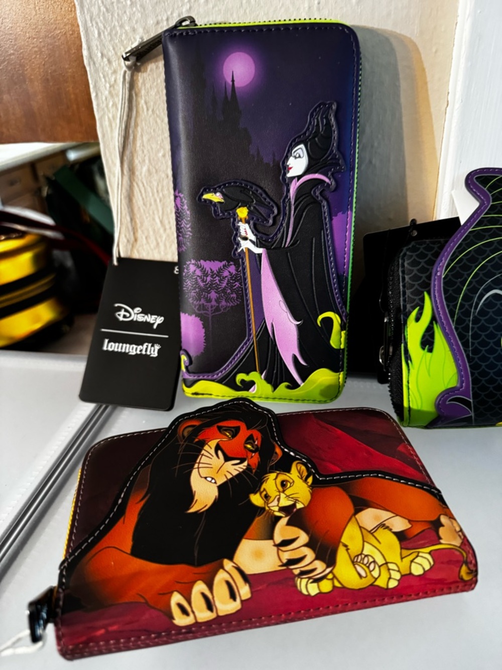Loungefly Villains Wallets - Black, Neon Green, Purple & Red Accents - Picture 3 of 6